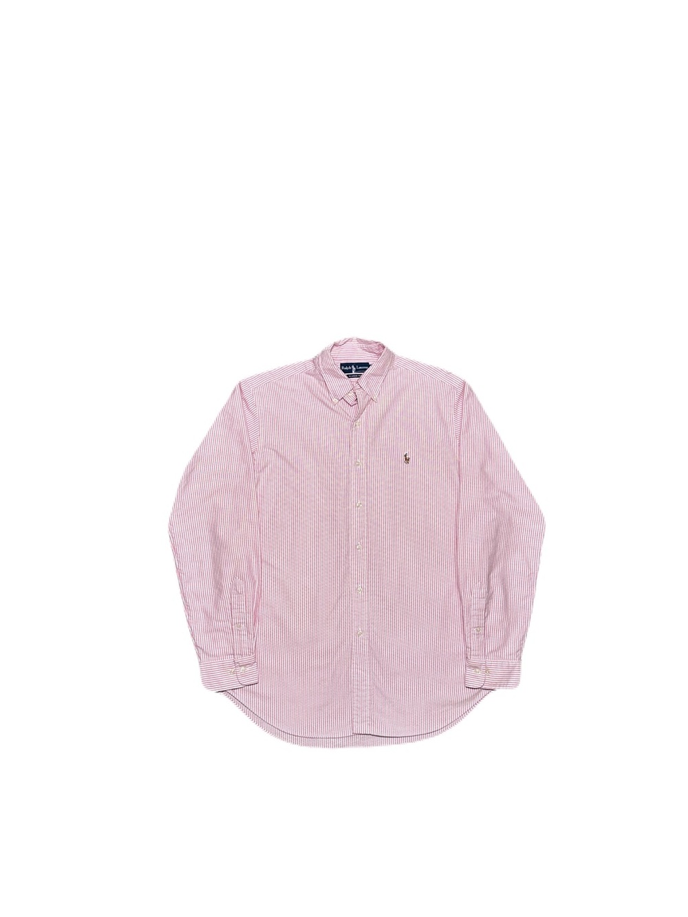 Vintage 90’s Ralph Lauren Classic Fit Pink Striped Button Down Shirt Sz 16 34/35